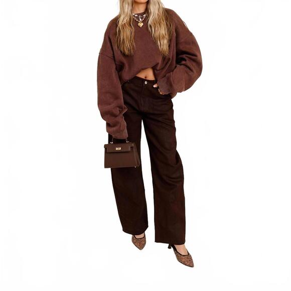 NEW LINE AND DOT chelsea wide leg pants in bordeaux